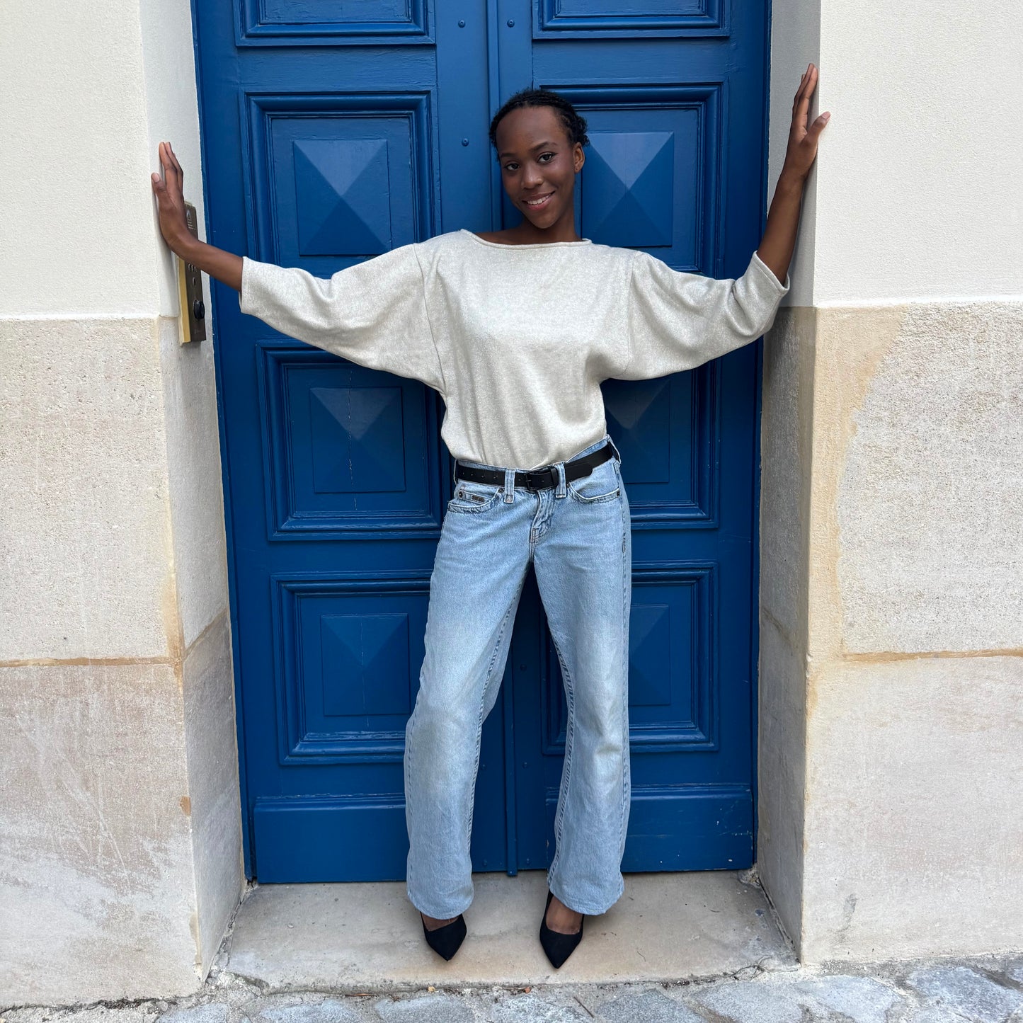 Pull Kelly beige irisé