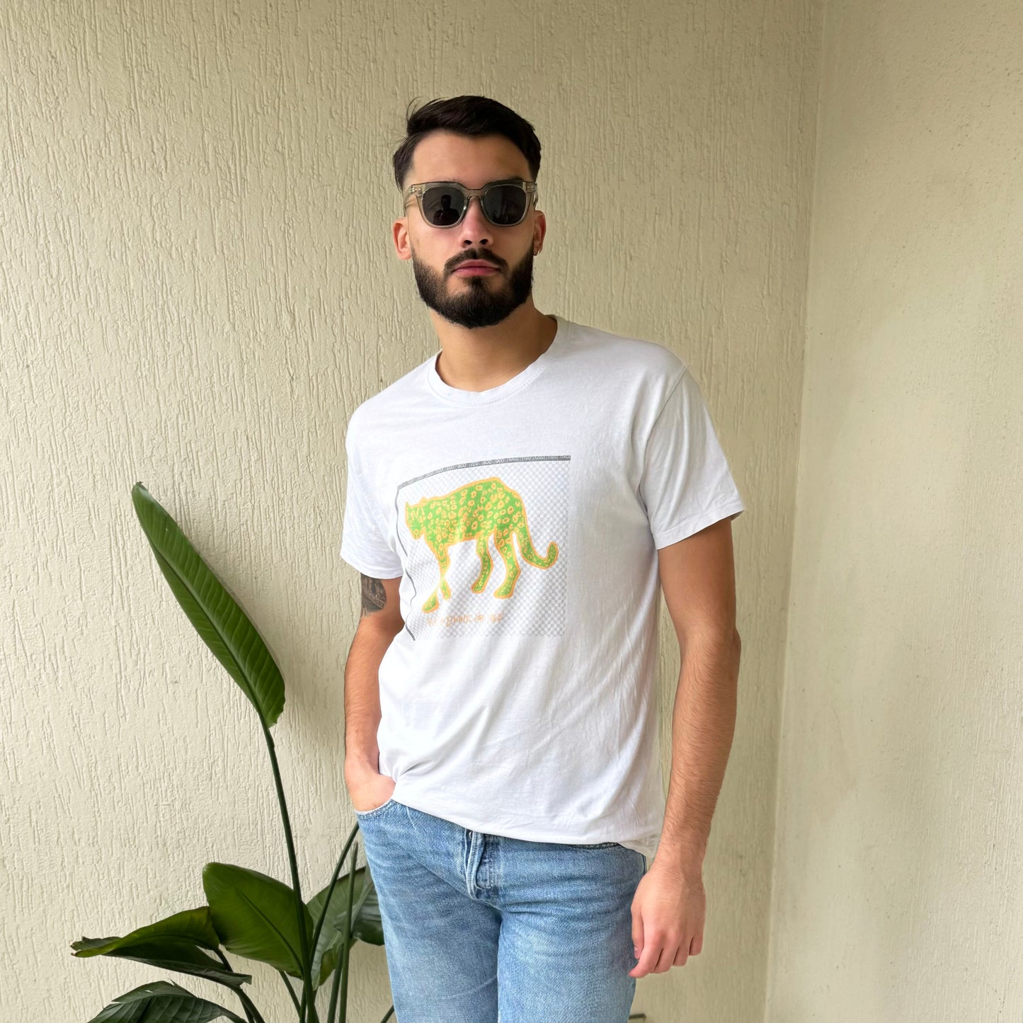 Tee-shirt Panthère anis