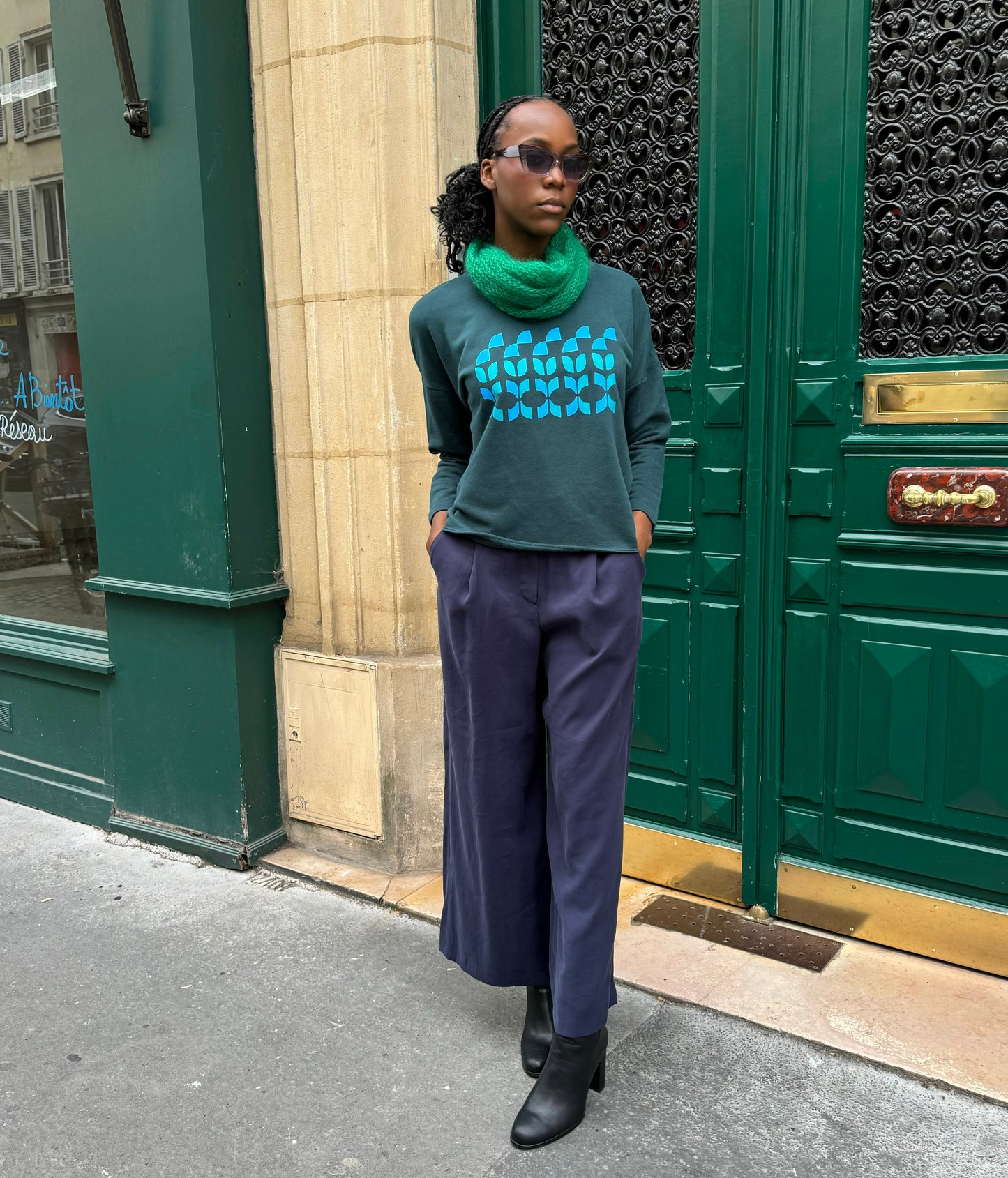 Sweat Dani vert et bleu