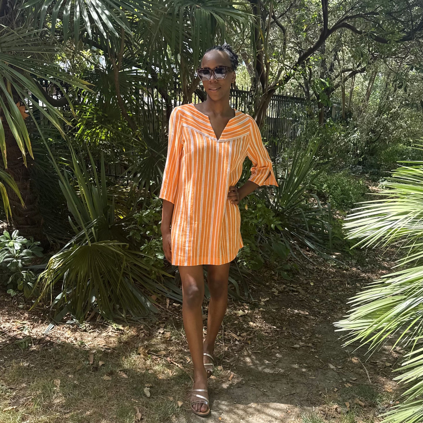 Robe Jane en toile de coton rayée