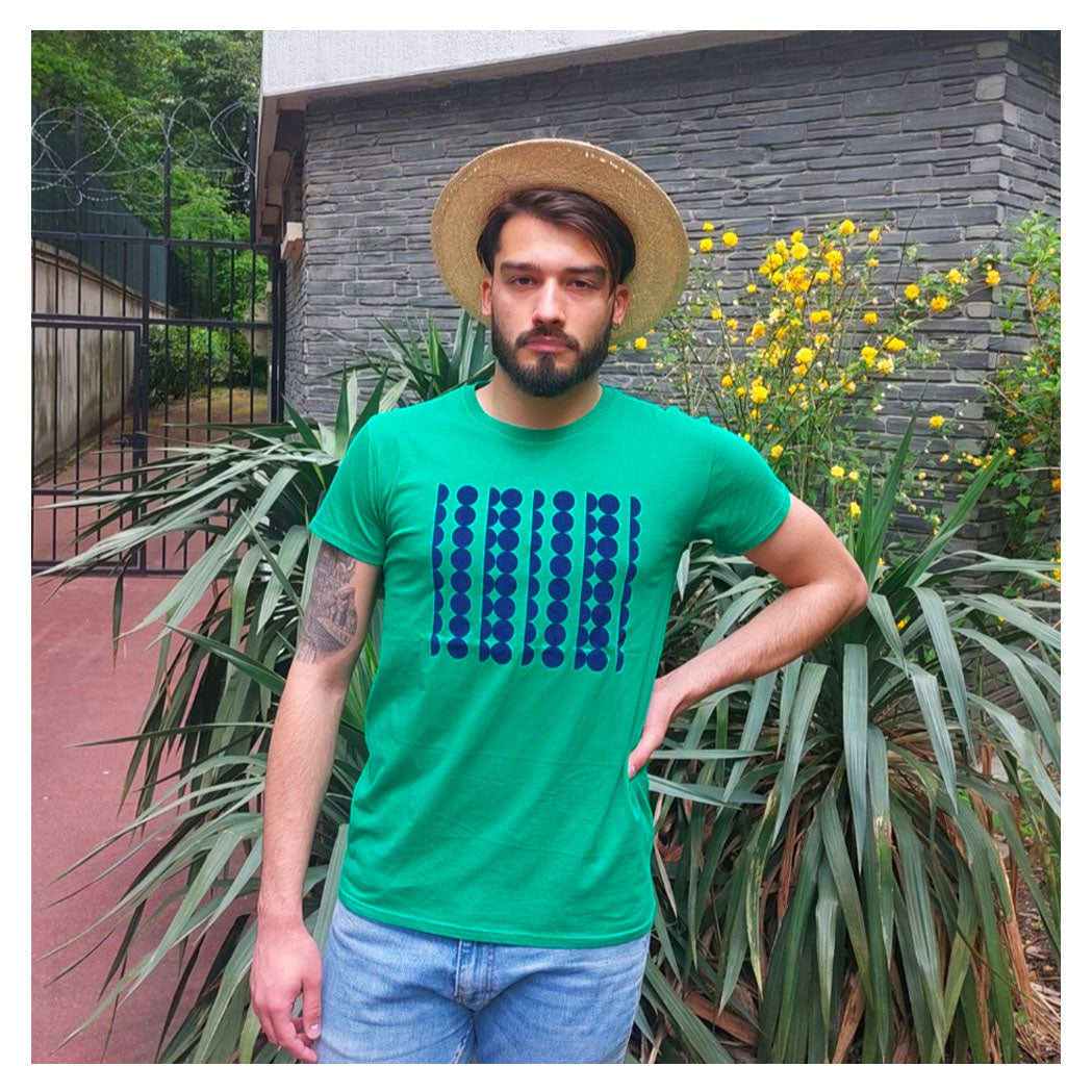 Tee shirt Pois vert et bleu