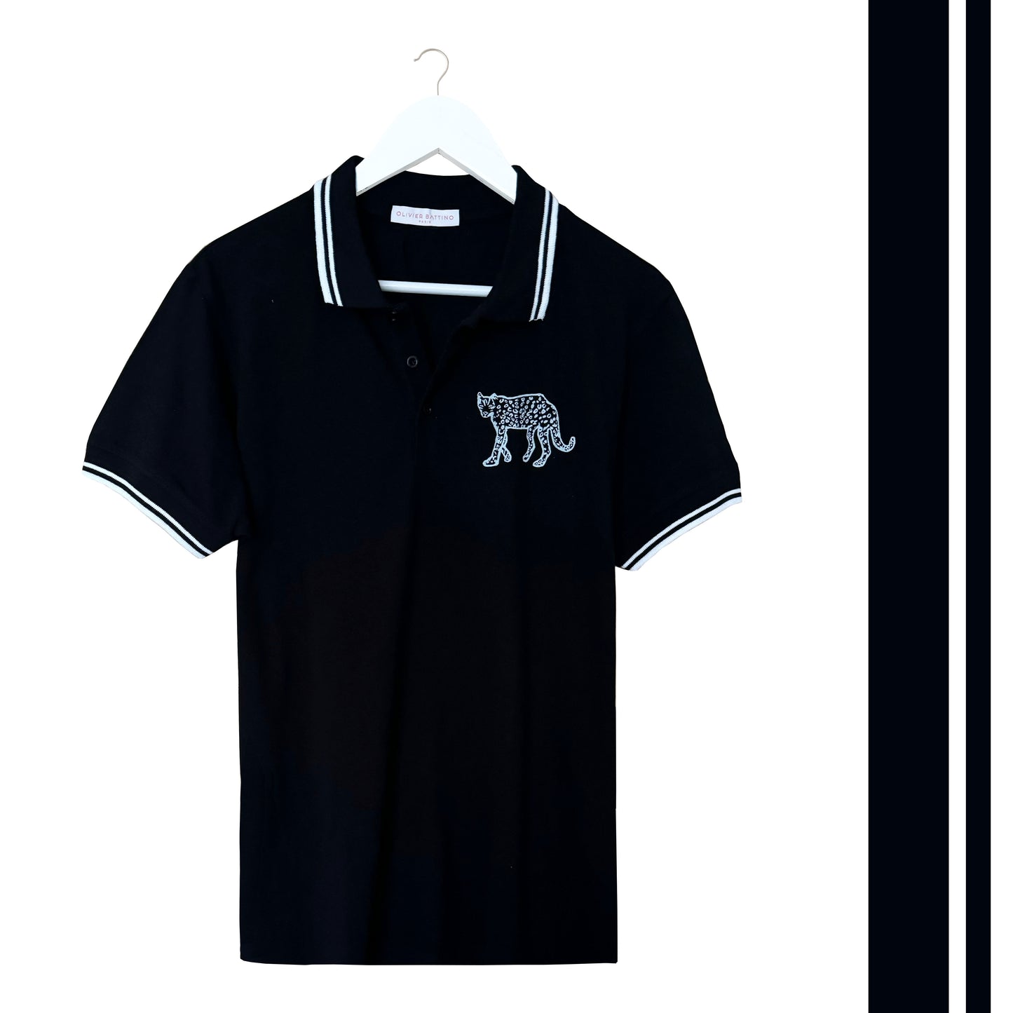 Polo Panthère Noir et blanc