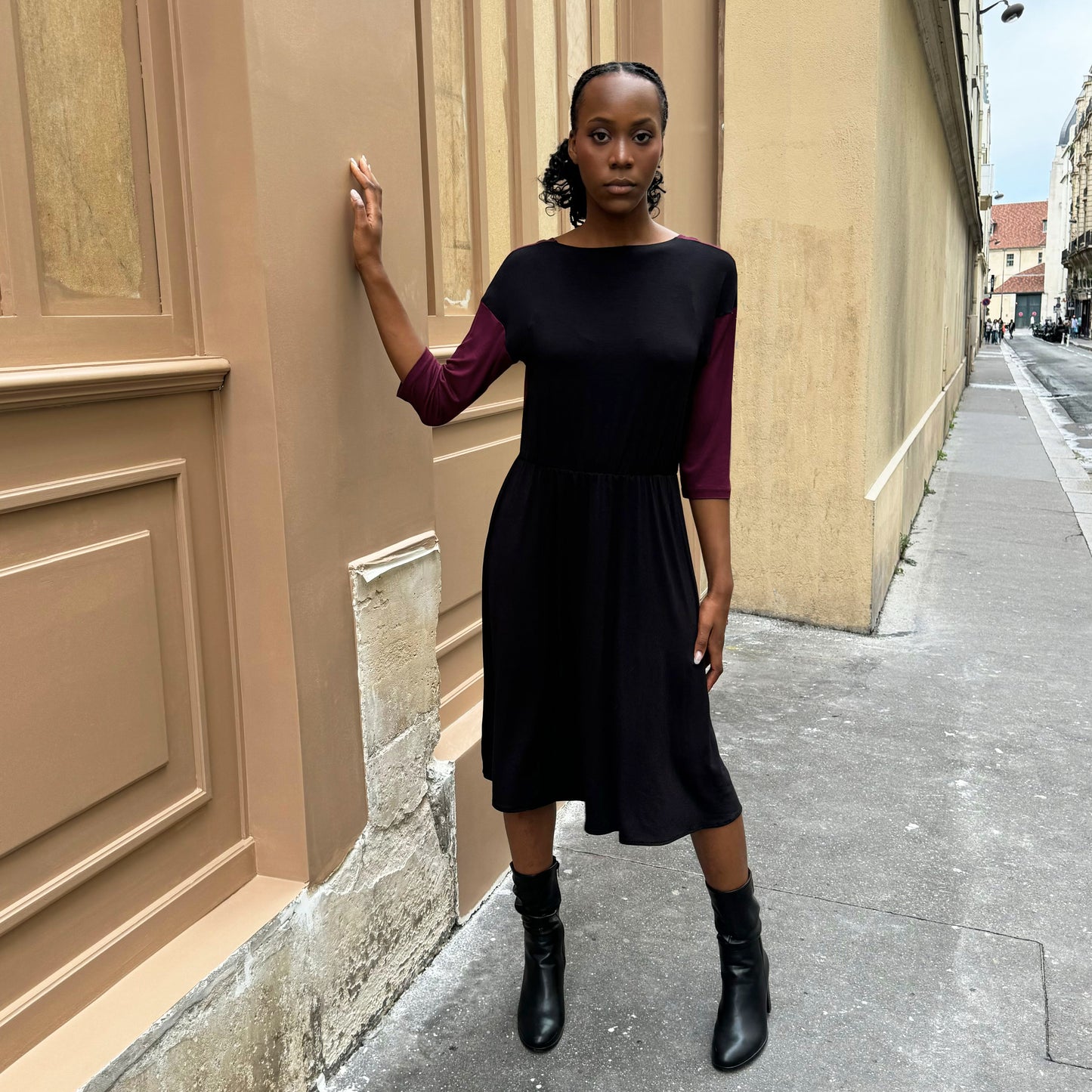 Robe Double noire et bordeaux