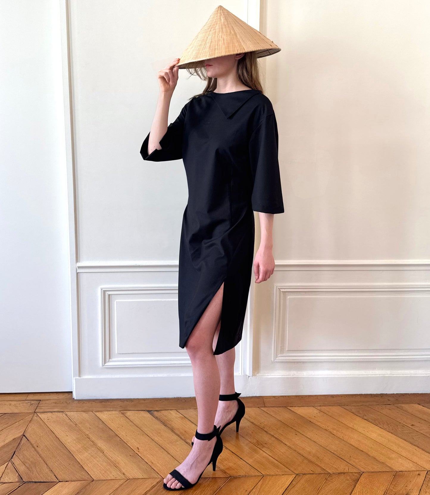 Robe Tina en crêpe noir