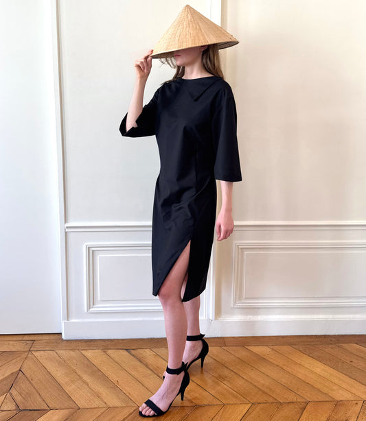 Robe Tina en crêpe noir