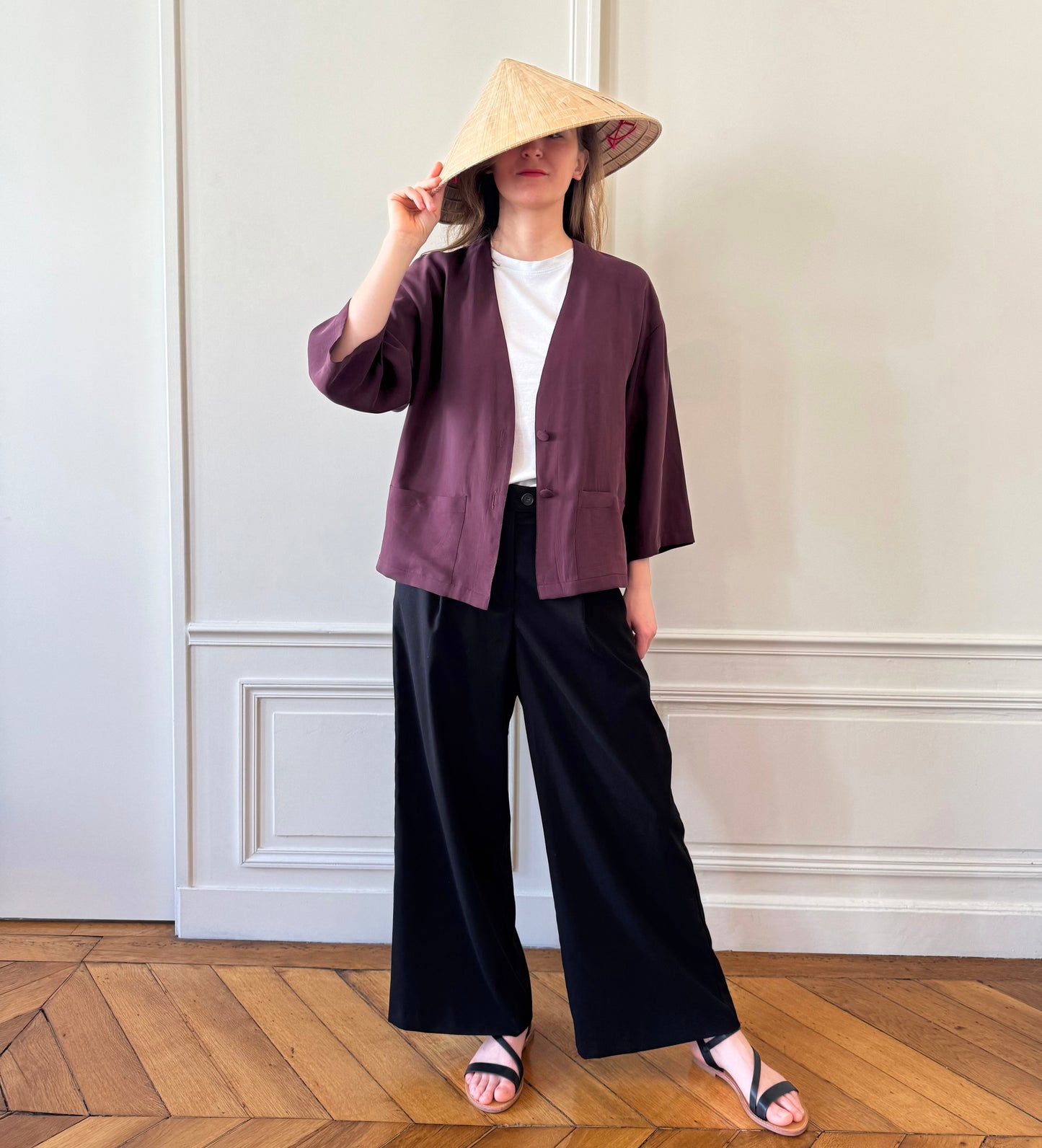 Kimono AKO prune toucher ultra doux