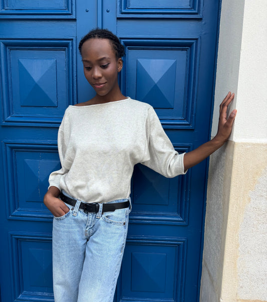 Pull Kelly beige irisé