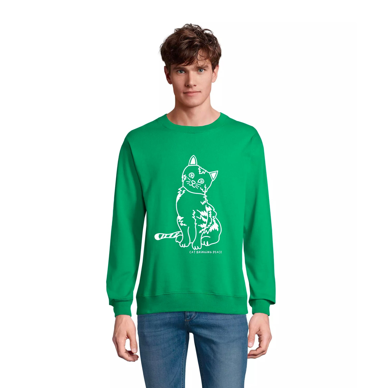 Sweat "Cat bringing peace" Vert