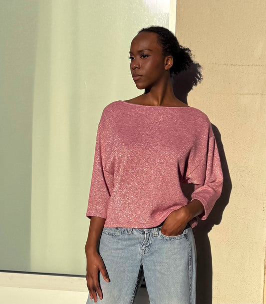 Pull Kelly rose irisé