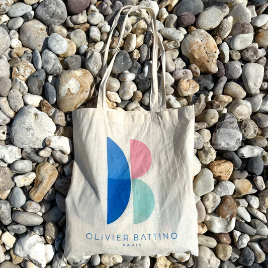 Tote bag  PALETTE bleu vert rose