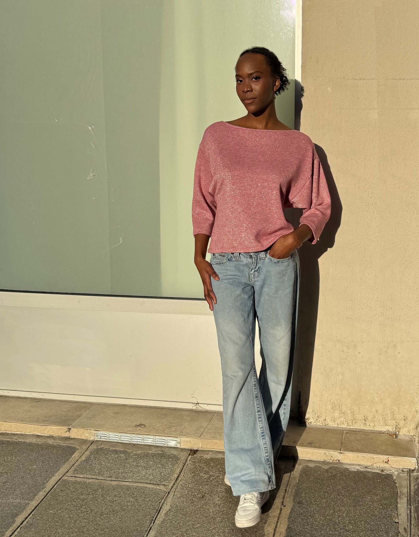Pull Kelly rose irisé