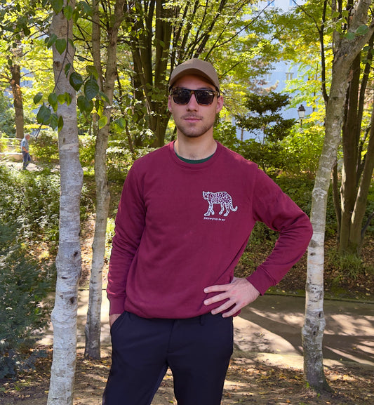 Sweat small panther bordeaux