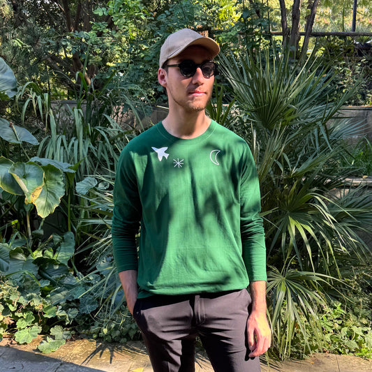 Tee-shirt Poesie manches longues vert sapin