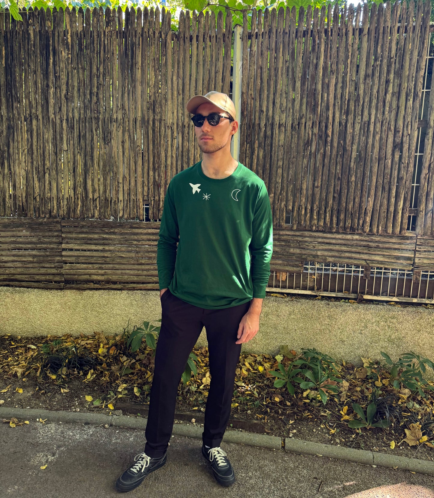 Tee-shirt Poesie manches longues vert sapin